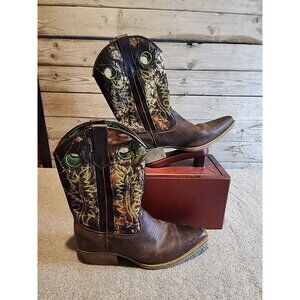 John Deere Boys SZ 6M Camo Cowboy Boots Western FHA Slip On Pointed Toe JD3248